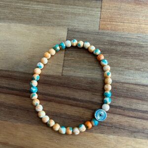 Beaded Bracelet with Evil Eye Charm